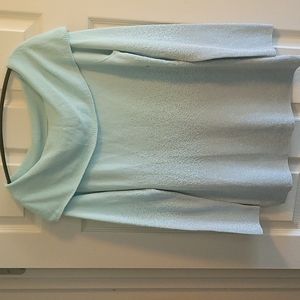 Turquoise blue with speckled silver metallic design light sweater